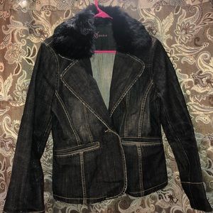 Vintage 🕰 Denim & Fur Blazer 🧥